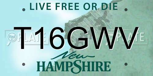 T16GWV New Hampshire License Plate