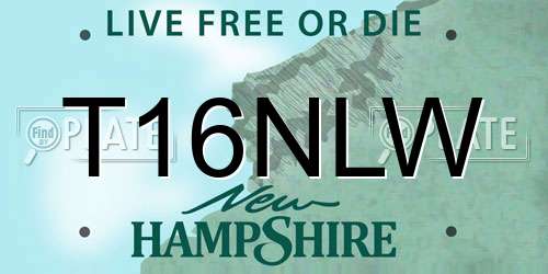T16NLW New Hampshire License Plate