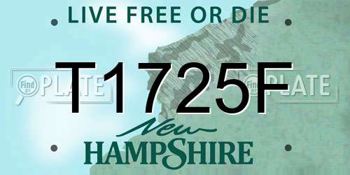 T1725F New Hampshire License Plate