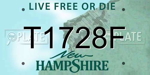 T1728F New Hampshire License Plate