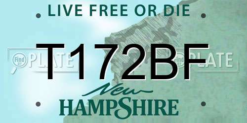T172BF New Hampshire License Plate