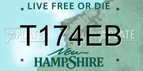T174EB New Hampshire License Plate