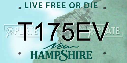T175EV New Hampshire License Plate