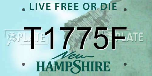 T1775F New Hampshire License Plate