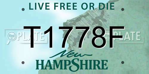 T1778F New Hampshire License Plate