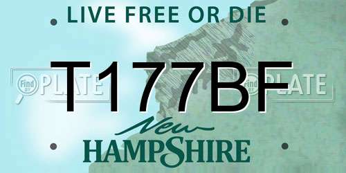 T177BF New Hampshire License Plate