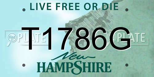 T1786G New Hampshire License Plate
