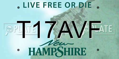 T17AVF New Hampshire License Plate