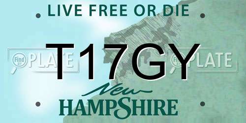 T17GY New Hampshire License Plate