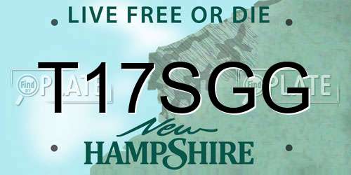 T17SGG New Hampshire License Plate