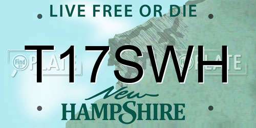 T17SWH New Hampshire License Plate