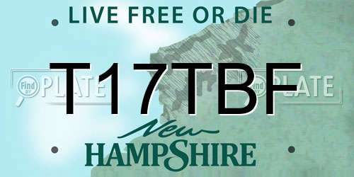 T17TBF New Hampshire License Plate