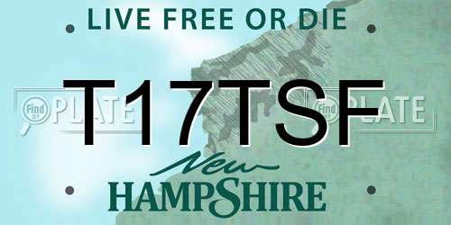 T17TSF New Hampshire License Plate