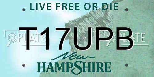 T17UPB New Hampshire License Plate