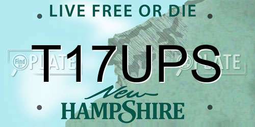 T17UPS New Hampshire License Plate