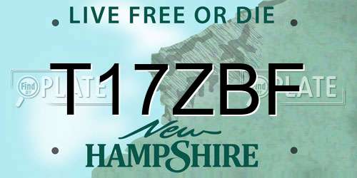 T17ZBF New Hampshire License Plate