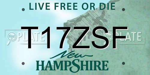 T17ZSF New Hampshire License Plate