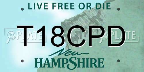 T18CPD New Hampshire License Plate