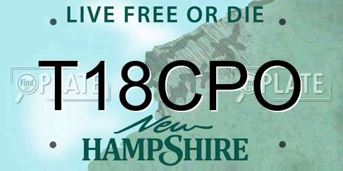 T18CPO New Hampshire License Plate