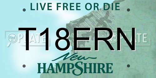 T18ERN New Hampshire License Plate