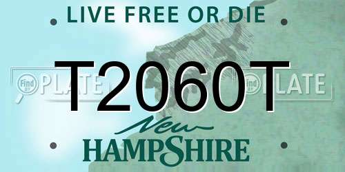 T2060T New Hampshire License Plate