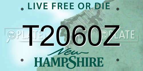 T2060Z New Hampshire License Plate