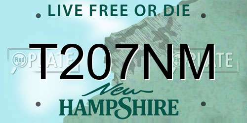 T207NM New Hampshire License Plate
