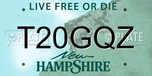 T20GQZ New Hampshire License Plate