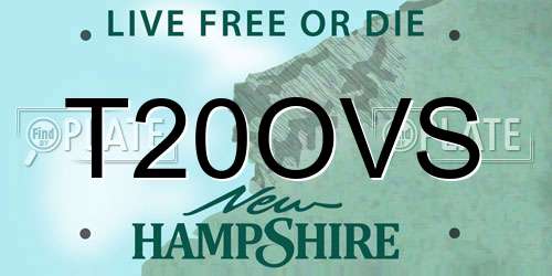 T20OVS New Hampshire License Plate