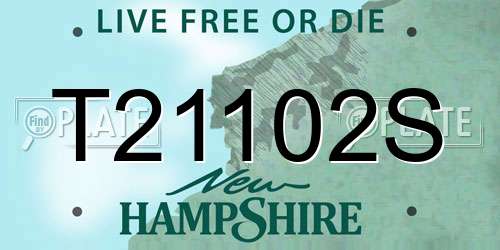 T21102S New Hampshire License Plate