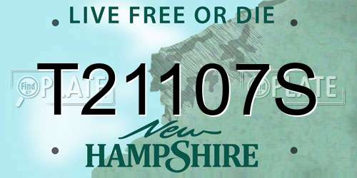 T21107S New Hampshire License Plate