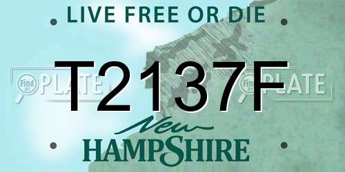 T2137F New Hampshire License Plate