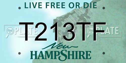 T213TF New Hampshire License Plate