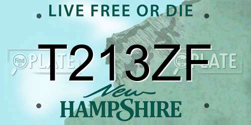 T213ZF New Hampshire License Plate