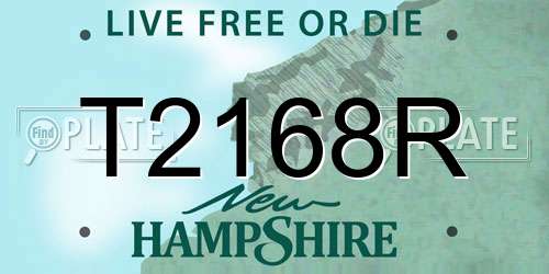 T2168R New Hampshire License Plate