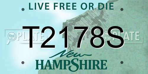 T2178S New Hampshire License Plate