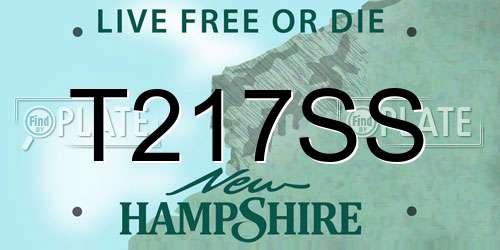 T217SS New Hampshire License Plate