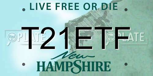 T21ETF New Hampshire License Plate