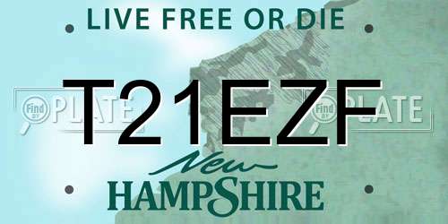 T21EZF New Hampshire License Plate