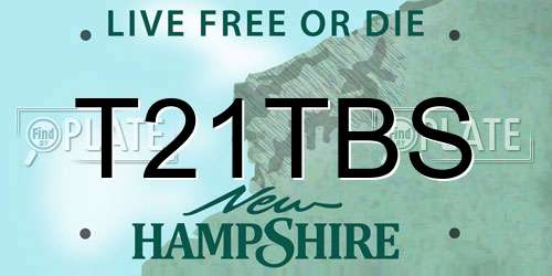 T21TBS New Hampshire License Plate
