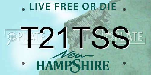 T21TSS New Hampshire License Plate