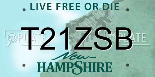 T21ZSB New Hampshire License Plate