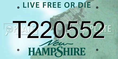 T220552 New Hampshire License Plate