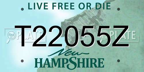 T22055Z New Hampshire License Plate