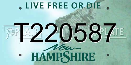 T220587 New Hampshire License Plate