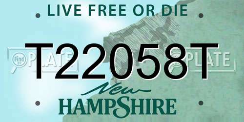 T22058T New Hampshire License Plate
