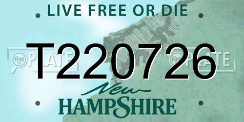 T220726 New Hampshire License Plate