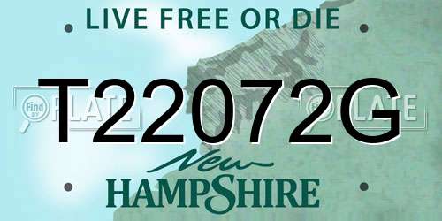 T22072G New Hampshire License Plate