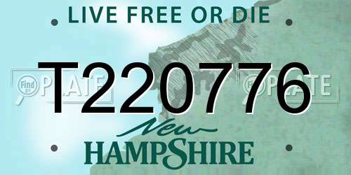 T220776 New Hampshire License Plate
