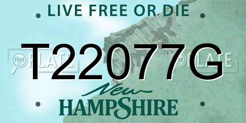 T22077G New Hampshire License Plate